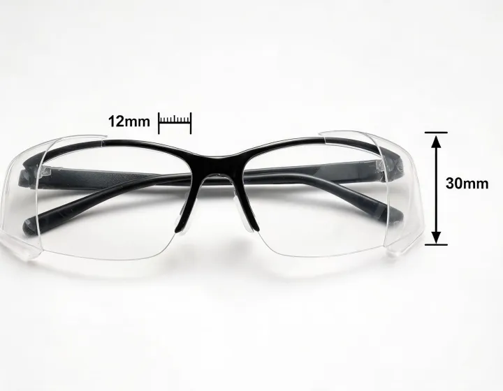 Glasses safety side shields fit and marking check illustration
